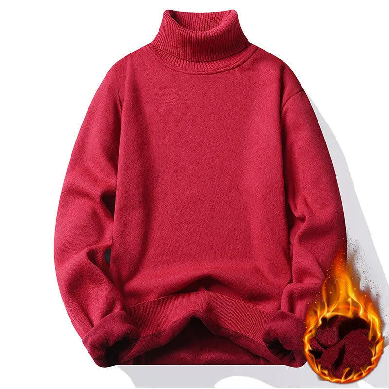 mens red turtleneck sweater