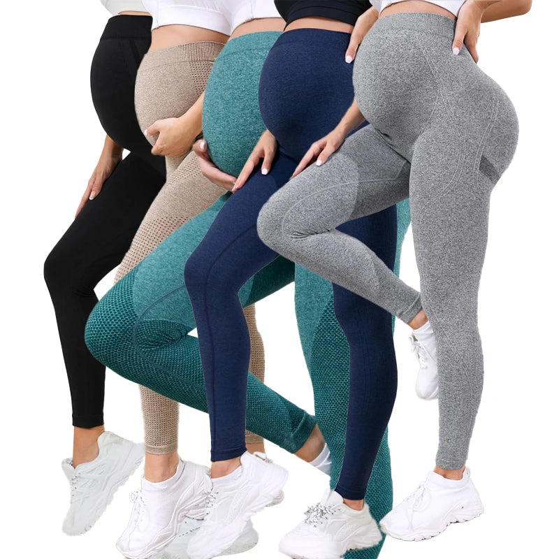 Maternity Leggings Over The Belly Full Length Pregnancy Yoga Pants Active Wear Workout