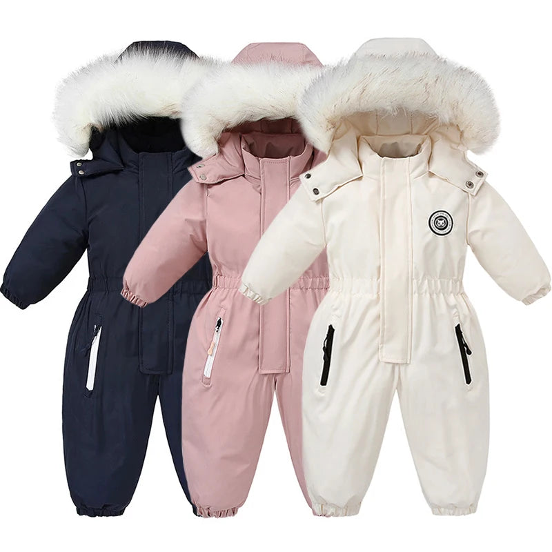 3 pieces baby overalls for Chilly Days in colors white, dark blue and light pink