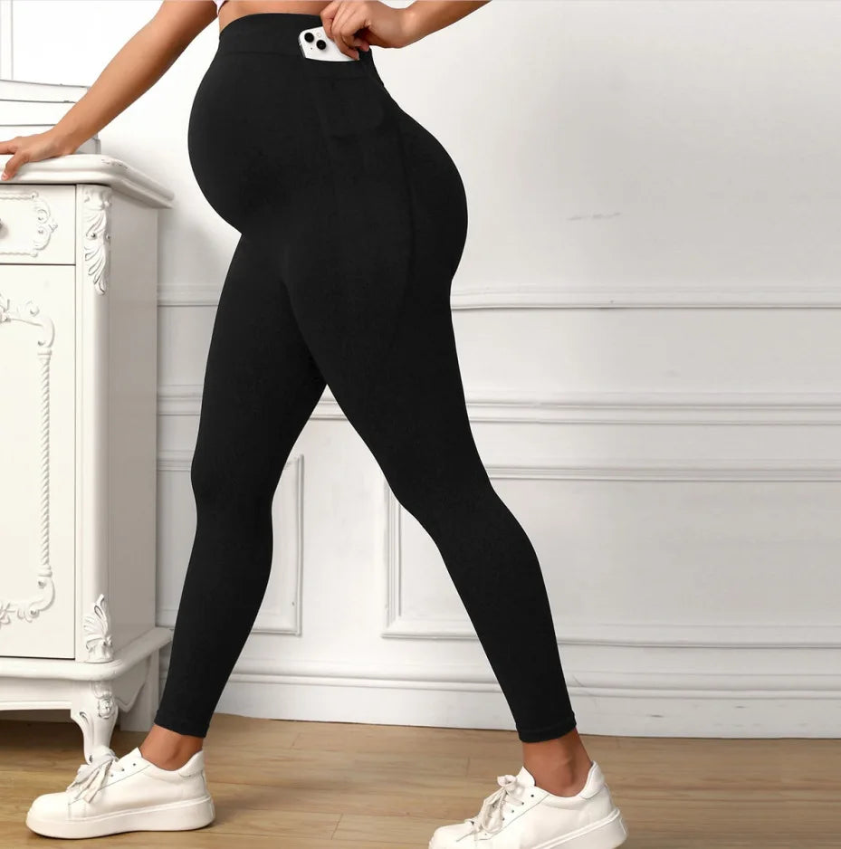 Black Maternity Leggings | Over-the-Belly Support | Buttery Soft & Squat-Proof Yoga Pants