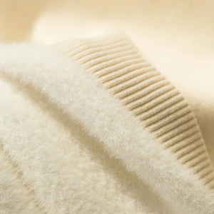 this picture is presenting the fuzzy inner lining of the warm ladies fleece sweaters