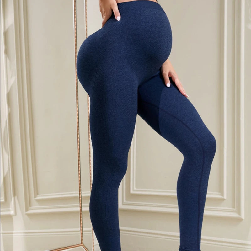 Cyan Blue Fitness Pants Slim Fit Hip Lifting Pregnant Women's Pants