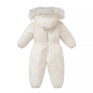 Unisex Hooded Toddler Ski Suit for Autumn and Winter back view