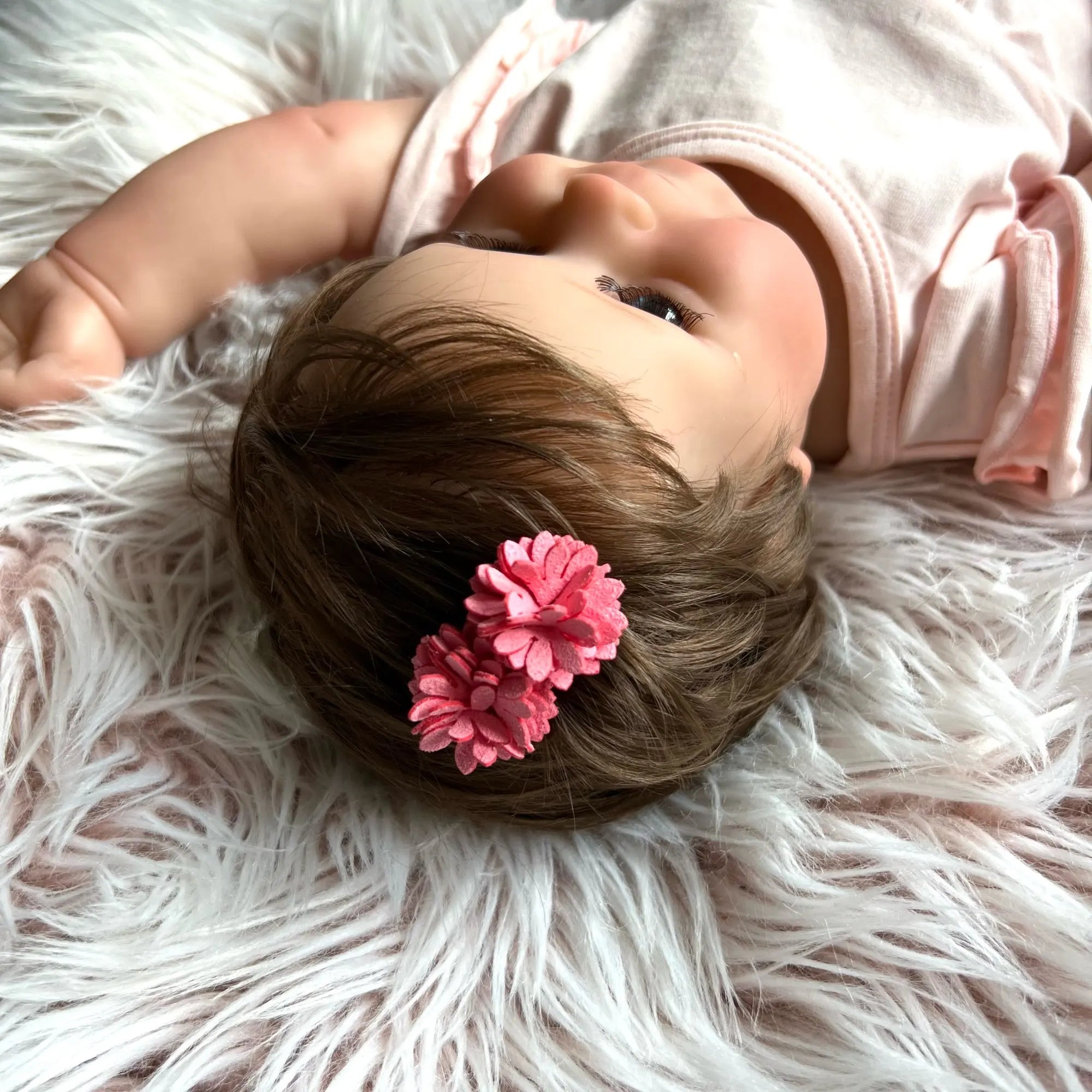 silicone baby girl doll toy view from above