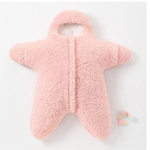 light pink Baby Star Costume | Winter One Piece lying flat on a white surface