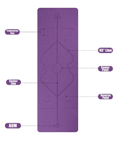 Yoga Mat with Position Line Non Slip 0.23''