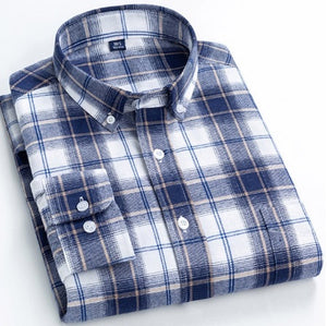 blue and white flannel