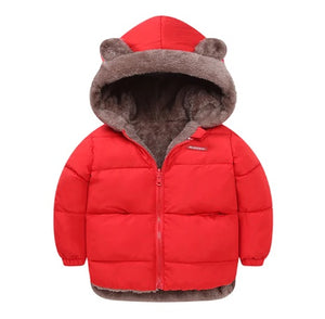 Double Side Winter Parkas For Girls Boys Warm Thick Hoodied