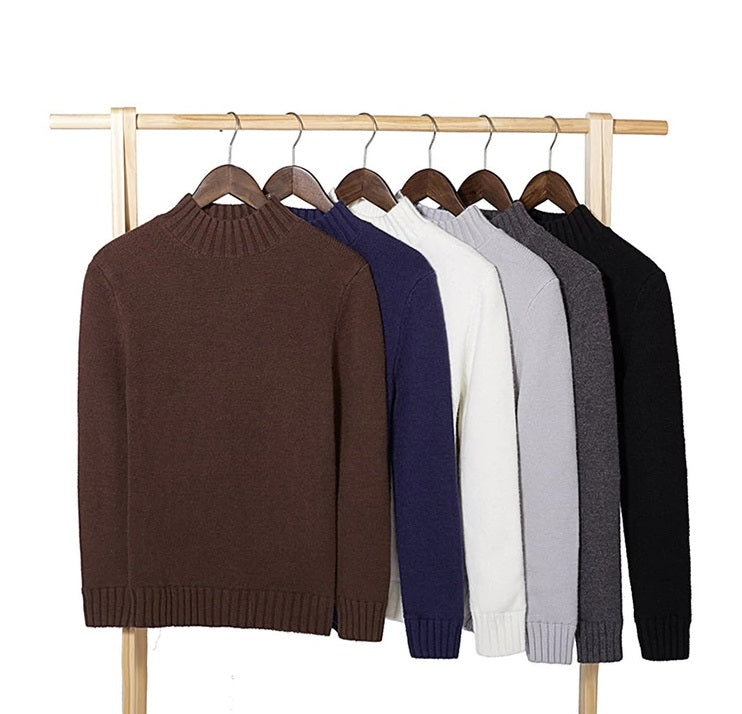 Super Warm Sweater Men's Turtleneck Slim Soft Fleece Pullover