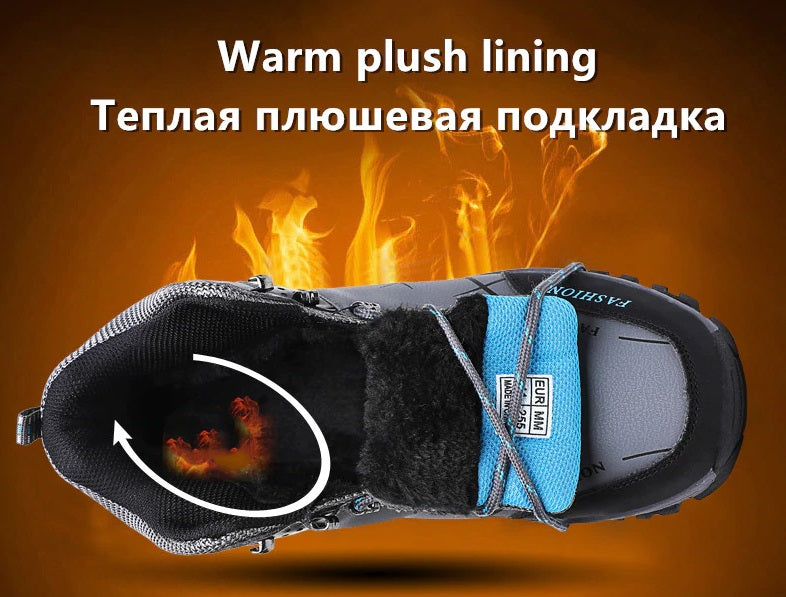 Warm Winter Waterproof Snow Boots With Plush