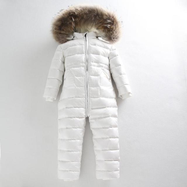 white infant snowsuit 