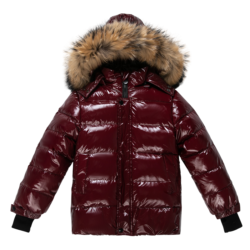 womens red winter coat with fur hood