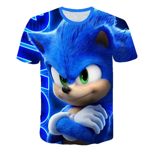 3D Graphics Sonic Casual Kids T-shirt