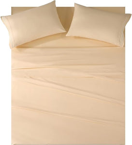King Size Sheets Set 4 Piece | Bedding King Set | Fitted Sheet, Flat Sheet, 2 Pillow Cases