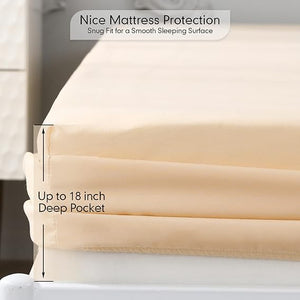 King Size Sheets Set 4 Piece | Bedding King Set | Fitted Sheet, Flat Sheet, 2 Pillow Cases