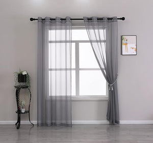 Sheer Voile Curtains | 52x96 Inch Sheer Curtains | Home Decor Window Treatments