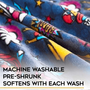 our winter blanket is machine washable pre-shrunk material which softens with each wash