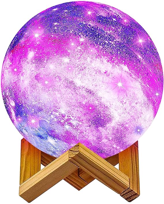 Lighting Moon Lamp With Timing | Galaxy Lamp 7.9 inch 16 Colors LED | 3D Moon Light Remote & Touch Control | Lava Lamp | Moon Night Light