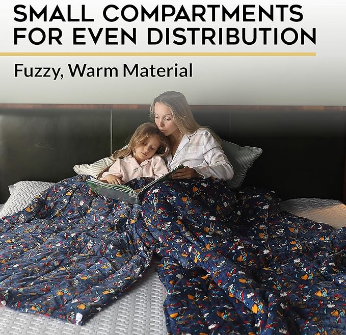 warm blanket for kids with small compartments for even distribution made of fuzzy and warm material