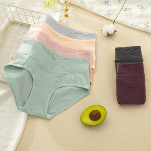 Cotton Pregnancy Panties | Low Waist Maternity Underwear | Crossover Maternity Bikini Underwear 6 Pack