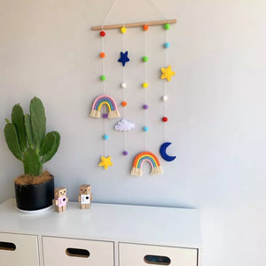 Boho Rainbow Kids Room Decoration | Nordic Felt Balls Ornament