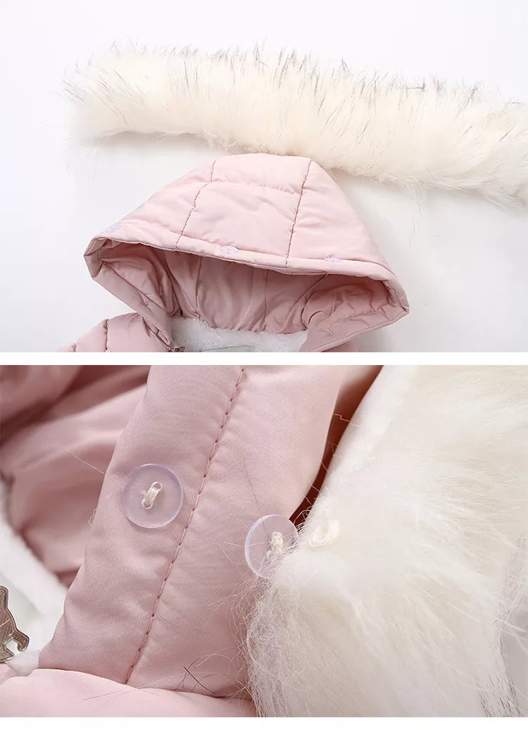  the fur onhood is removale in our Toddler Outerwear 