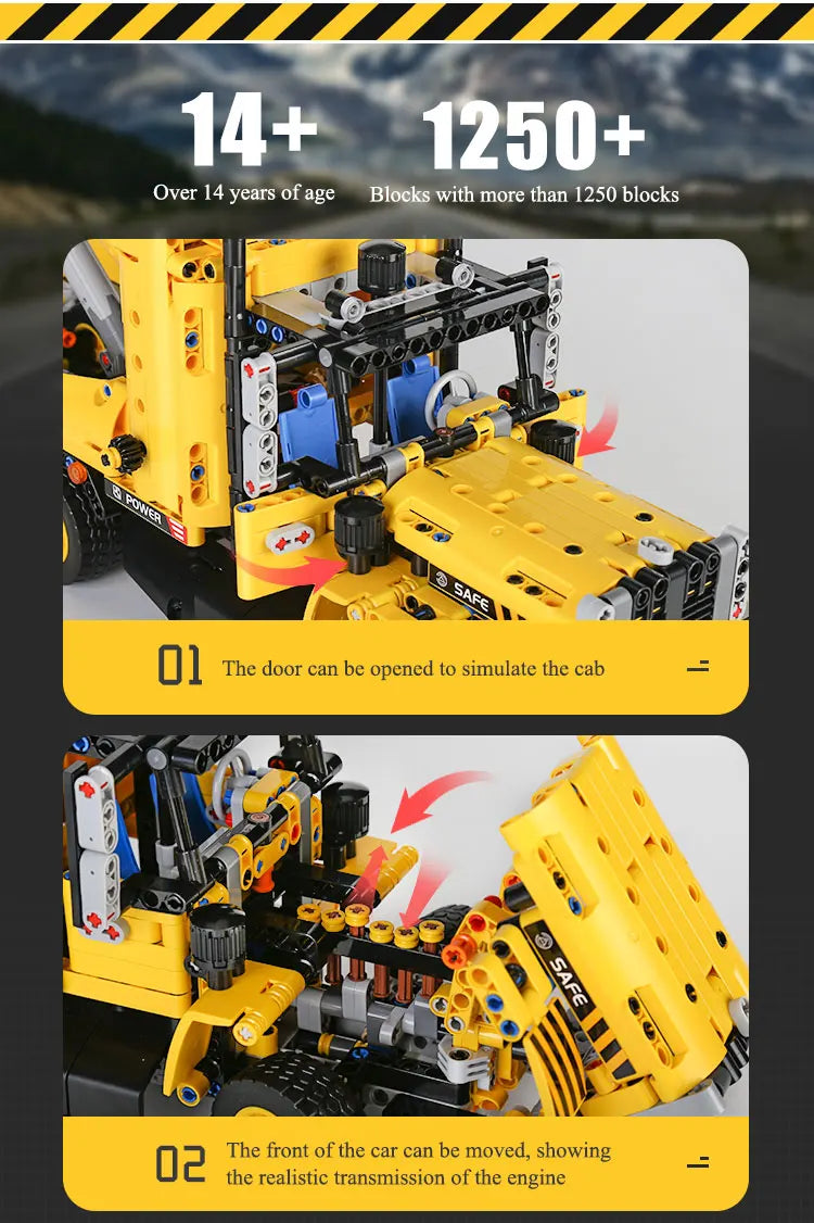 Building Blocks High-Tech MOC-43434 Tow Truck Model Assembly Bricks Road Trailer