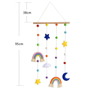 Boho Rainbow Kids Room Decoration | Nordic Felt Balls Ornament