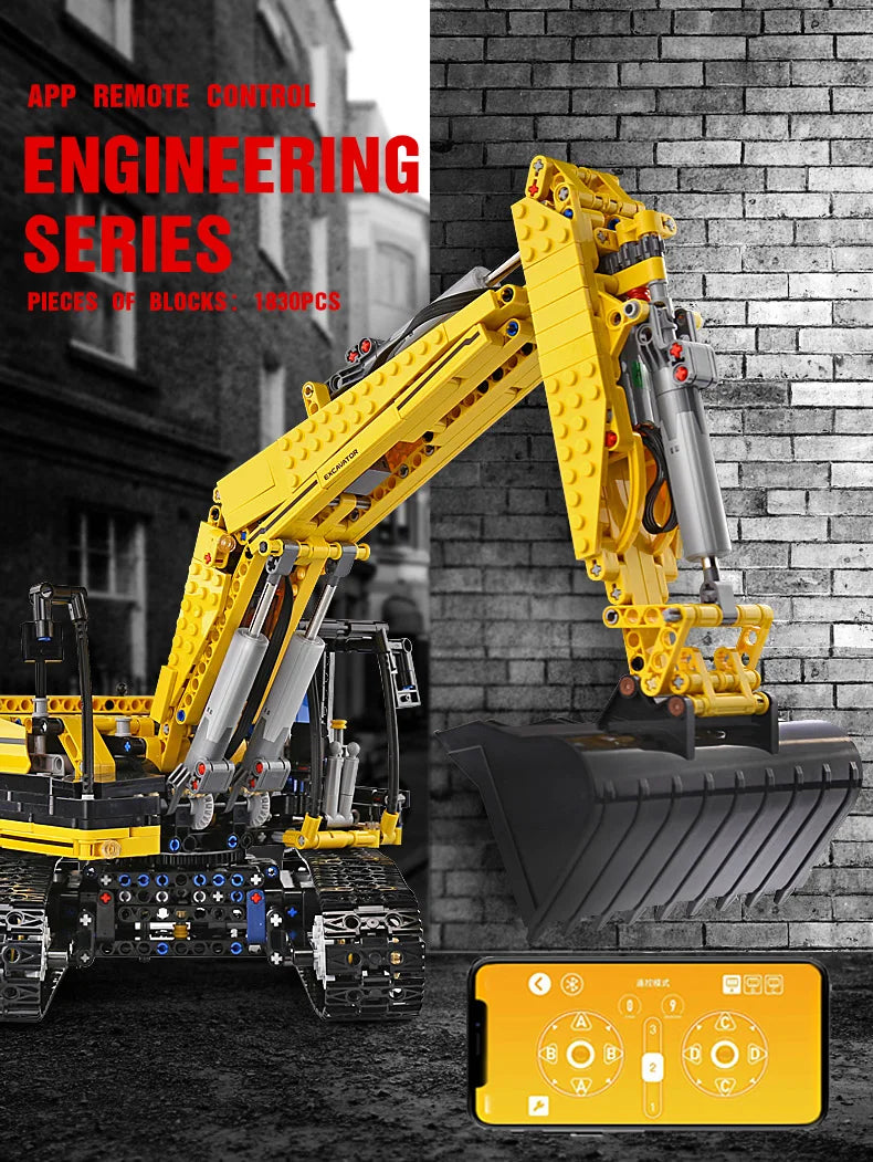 Technical Building Kits | Motorized Excavator Truck Link Belt 250 X 3-PF Version