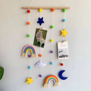 Boho Rainbow Kids Room Decoration | Nordic Felt Balls Ornament