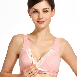 All cotton bra for sensitive skin color pink