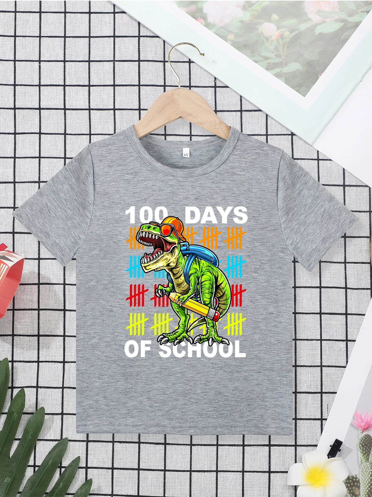 100 Days of School Boys T-Shirt Dinosaur