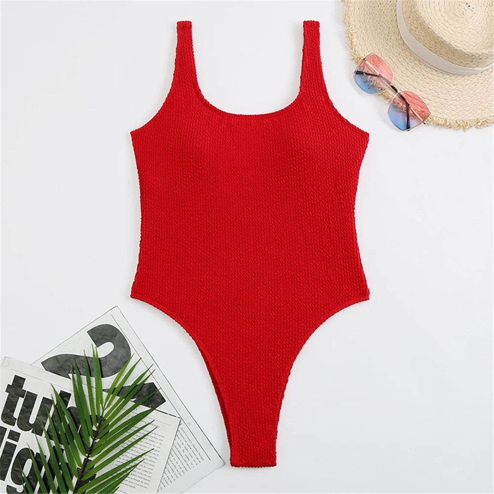 One Piece Suit Womens Push Up Sexy Solid Closed | Neon Swimwear