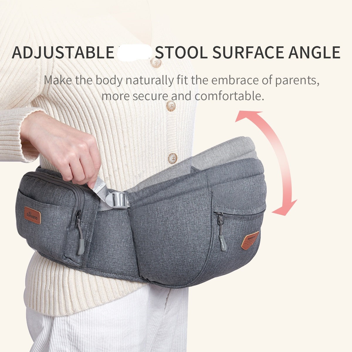 baby carrier with adjustable stool angle to help your baby sit comfy and safe