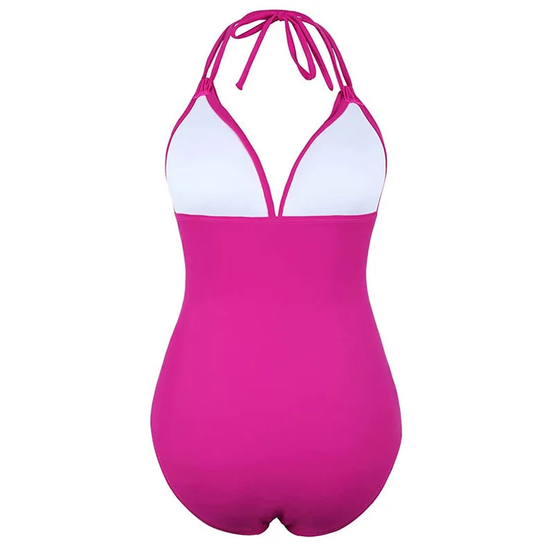 One Piece Swimsuits Solid Push Up Female Bikini Set