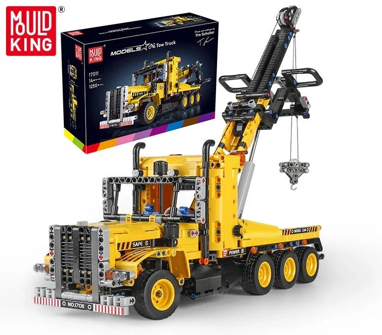 Building Blocks High-Tech MOC-43434 Tow Truck Model Assembly Bricks Road Trailer