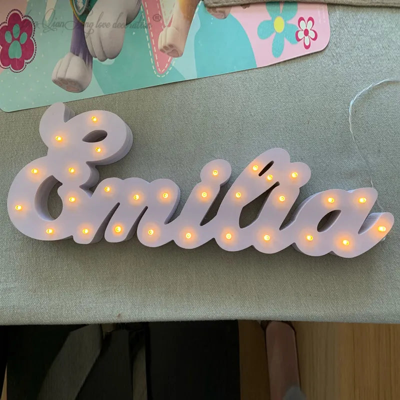 LED Pesonalized Name Signs | Custom Name Sign For Childrens Room |Baby Name Sign For Nursery