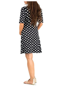 Maternity Dress Nursing Summer Polka Dot Short Sleeve