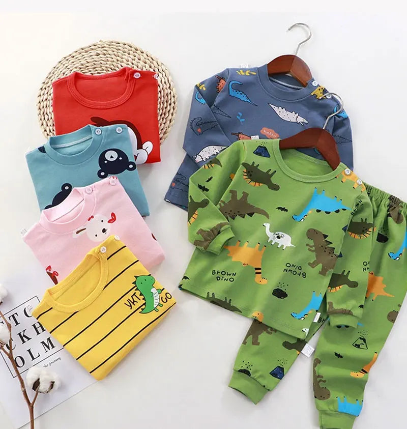 Cotton Toddler Pajamas | Baby Pjs | Infant Sleepwear | Unisex Dinosaur Pajamas