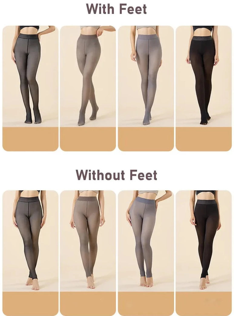 our thermal tights for winter come in 4 colors black, gray, dark gray, light grey and 2 different types - with foot and footless