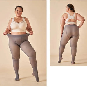 xxxl Thick Thermal Tights front view and back view