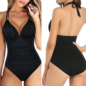 One Piece Swimsuits Solid Push Up Female Bikini Set