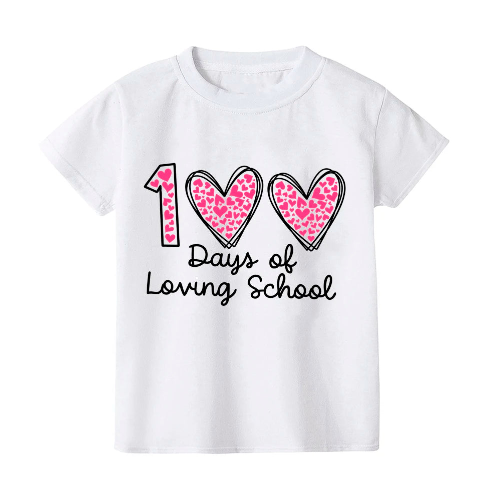 100 Days of Loving School Pre-K Shirt Student Kids