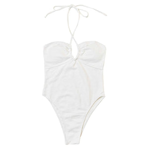 One Piece Swimsuits Fashion Solid Backless And a Strap Around The Neck