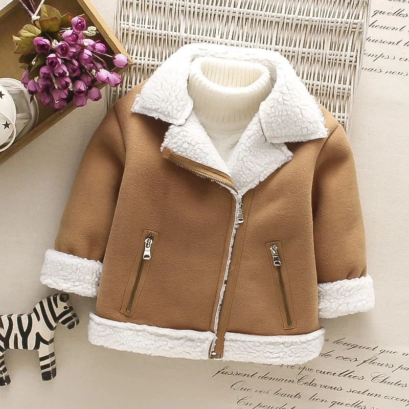 Warm Kids Winter Jacket | Lapel Berber Fleece Coat