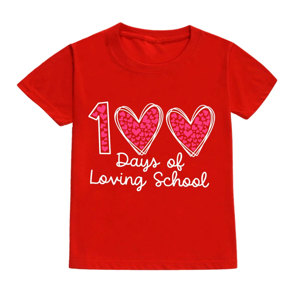 100 Days of Loving School Pre-K Shirt Student Kids