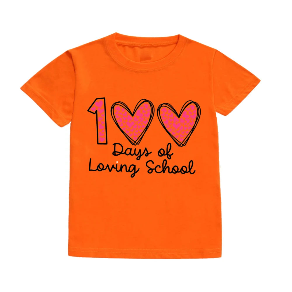 100 Days of Loving School Pre-K Shirt Student Kids