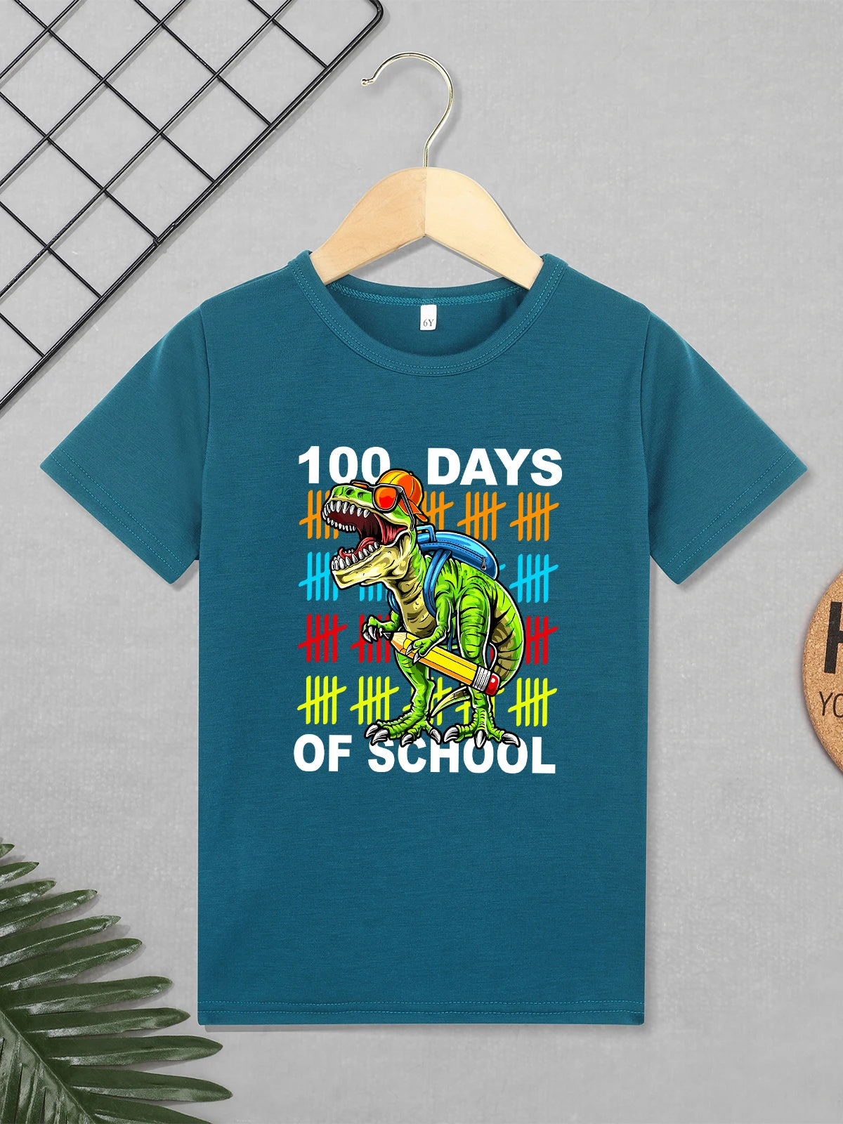 100 Days of School Boys T-Shirt Dinosaur