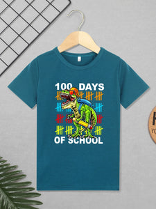 100 Days of School Boys T-Shirt Dinosaur