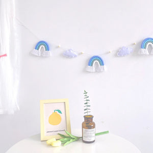 blue shades felt rainbow hanging nursery décor